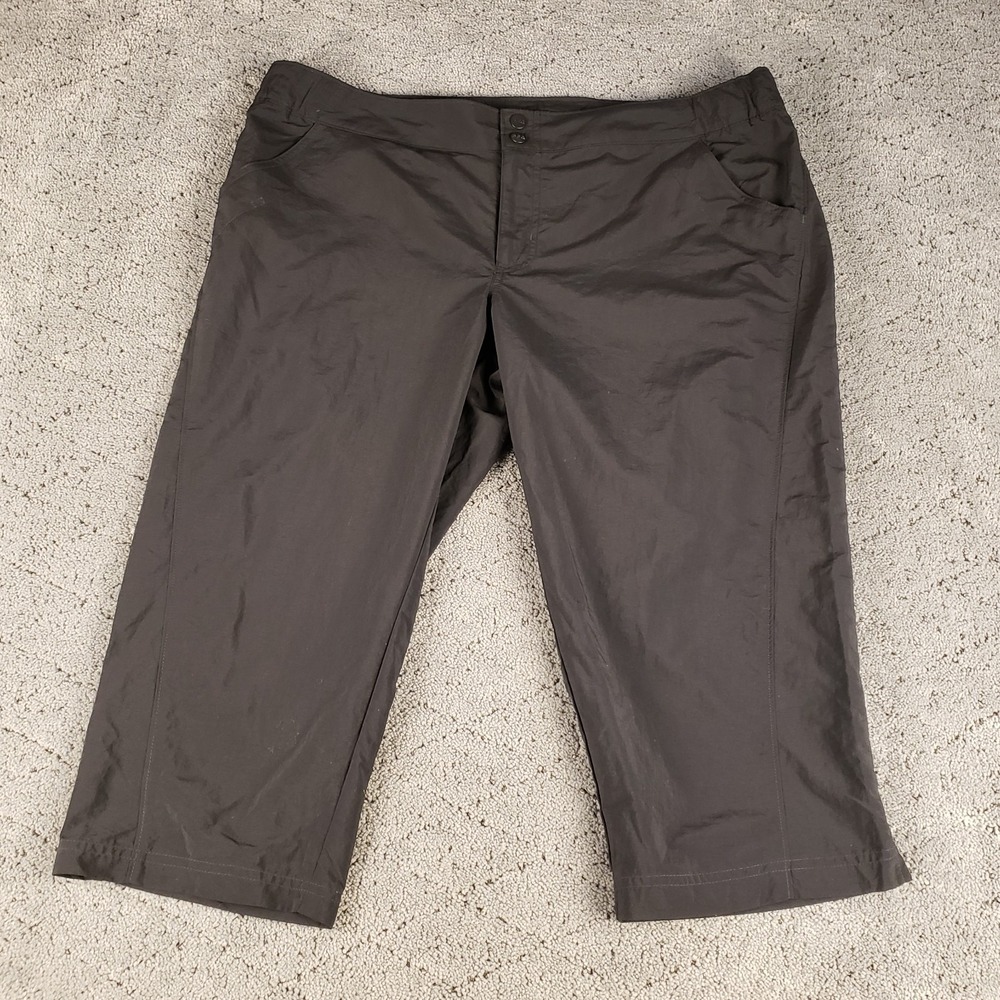 Columbia PFG Pants Womens Large Black Crop Lightweight Relaxed Fishing Hiking